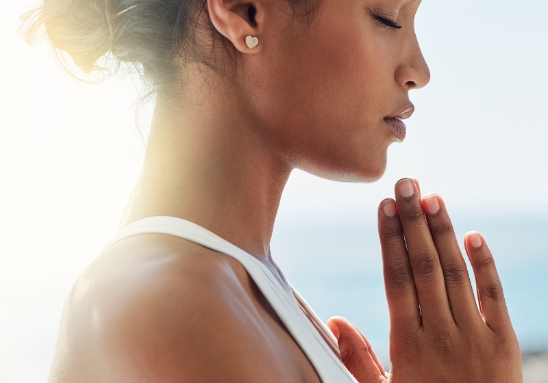 woman meditating